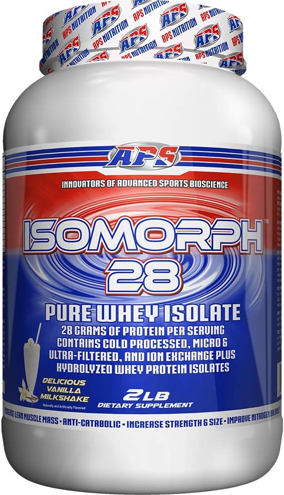 APS Nutrition IsoMorph 28 Protein Powder | Pure Whey Isolate | Cold Pressed Ultra- Filtered &amp Ion Exchange Isolates | 28g Protein | 2 Pound (Vanilla Milkshake)