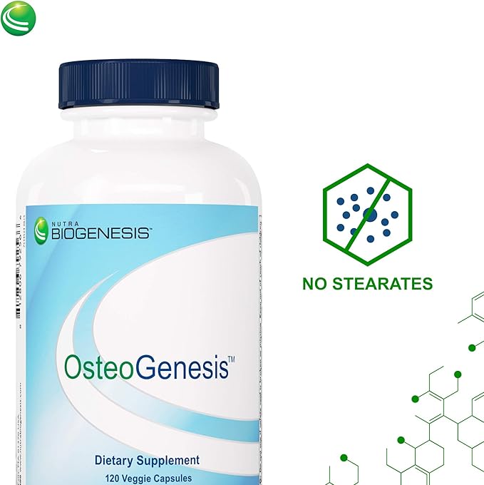 Nutra Biogenesis Osteogenesis - Bone Health Support for Women &amp Men with Vitamin D3 K2 Calcium Zinc Magnesium &amp Boron - 120 Veggie Capsules