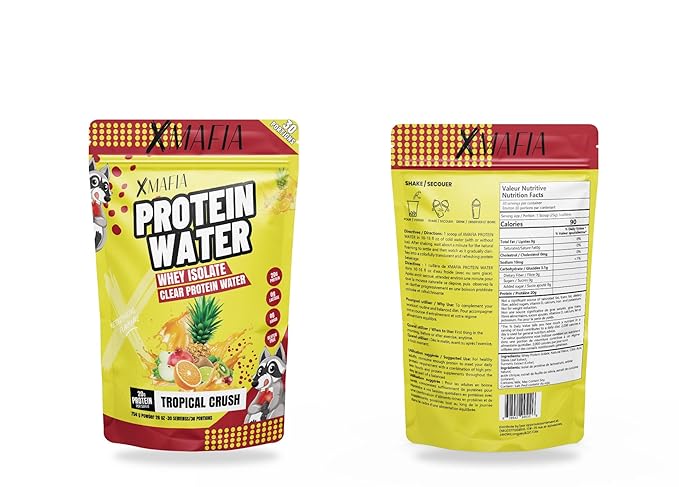 XMafia – Protein Water Clear Protein Powder – 30 Servings 20g Protein 27 oz - Hydrator Whey Isolate - 0g Lactose 0g Sugar Keto-Friendly - Tropical Crush - Iso Juice Protein Post-Workout