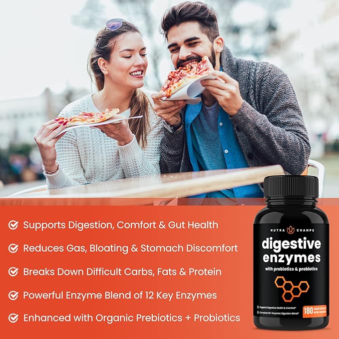 NutraChamps Magnesium Zinc &amp Vitamin D3 Capsules and Digestive Enzymes Capsules 2 Pack Bundle