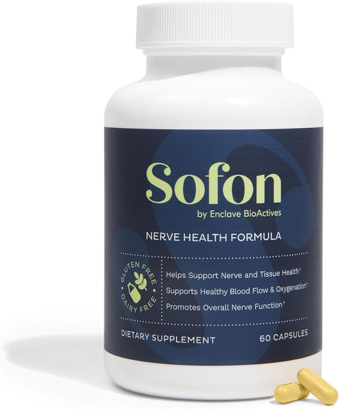 Nerve Support Supplement (60 Caps 30 Servings) : Neuropathy Supplements Blend for Healthy Feet with Vitamin D B12 Zinc Alpha-Lipoic Acid MSM Coenzyme Q10 Bromelain &amp Green-Lipped Mussel