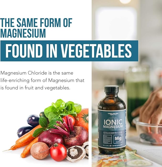 Liquid Magnesium | 8 oz - Ionic Magnesium Chloride Highest &amp Fastest Absorption - Calm Mood Sleep Muscle Cramps &amp Spasms Natural Laxative – Vegan Glass Bottle (96 Servings)