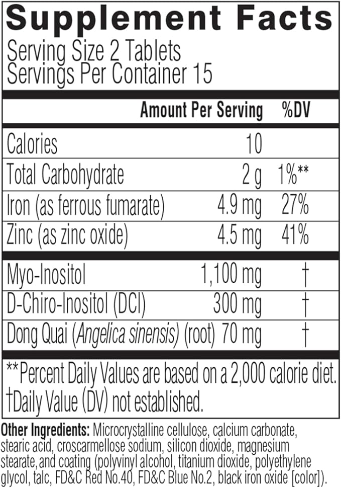 Swisse Ultiboost Myo-Inositol &amp D-Chiro Inositol Supplement | Hormonal Balance Ovarian Health &amp Menstrual Support | 1100mg Myo-Inositol + 300mg DCI with Dong Quai | 30 Tablets