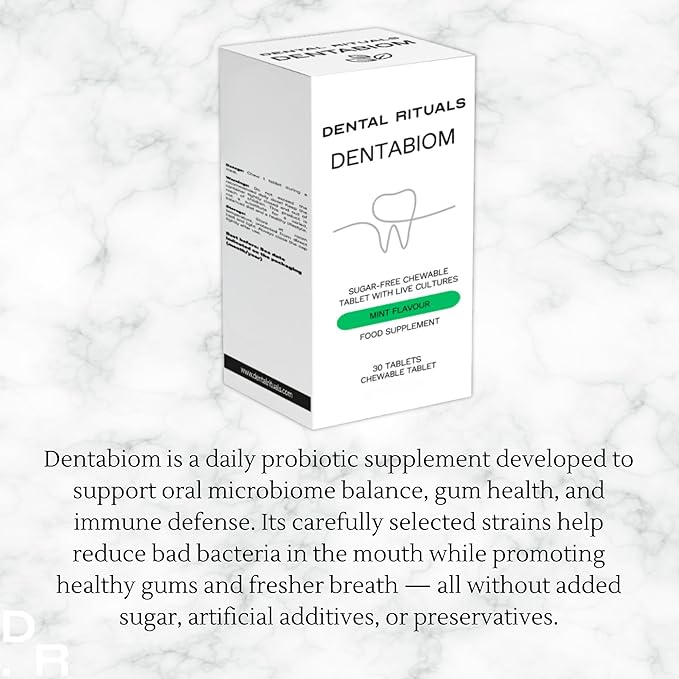 Dentabiom Mint – Probiotic Chewable Tablets for Oral Health Sugar-Free 30 Count (Adult - Mint)