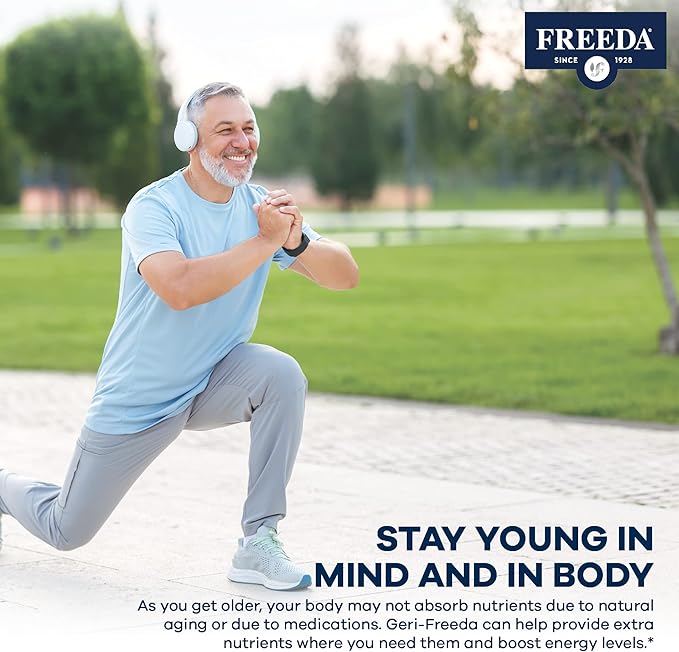 Freeda Senior Multivitamin - Kosher Vitamins for Men &amp Women 60 and Over - One Daily Coated Tablet - Women’s &amp Men’s Vitamins Multivitamin 60 Plus - Vitamins for Women Over 60 Plus Elderly (25