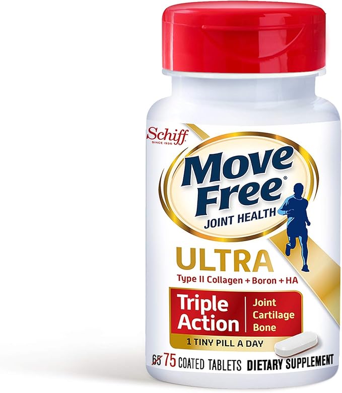 Move Free Type II Collagen Boron &amp HA Ultra Triple Action Tablets Move Free (75 Count in A Bottle) 1 ea (Pack of 3)