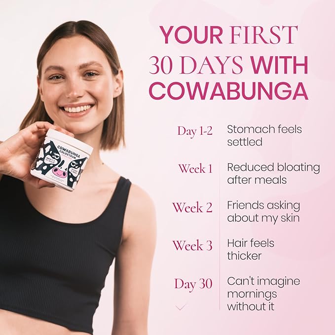 SonoHealth Cowabunga Colostrum - Premium Pure &amp Unaltered Colostrum Powder Supplement - for Immune Support Gut Health Muscle Support &amp Wellness - Kosher &amp Halal Certified Calostro