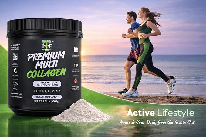 Multi Collagen Peptides Powder Unflavored - 5 Types Multi Collagen Complex (I II III V X) - Grass Fed Hydrolyzed Powder Collagen for Hair Skin Nails Joints &amp Gut Health - 30 Servings