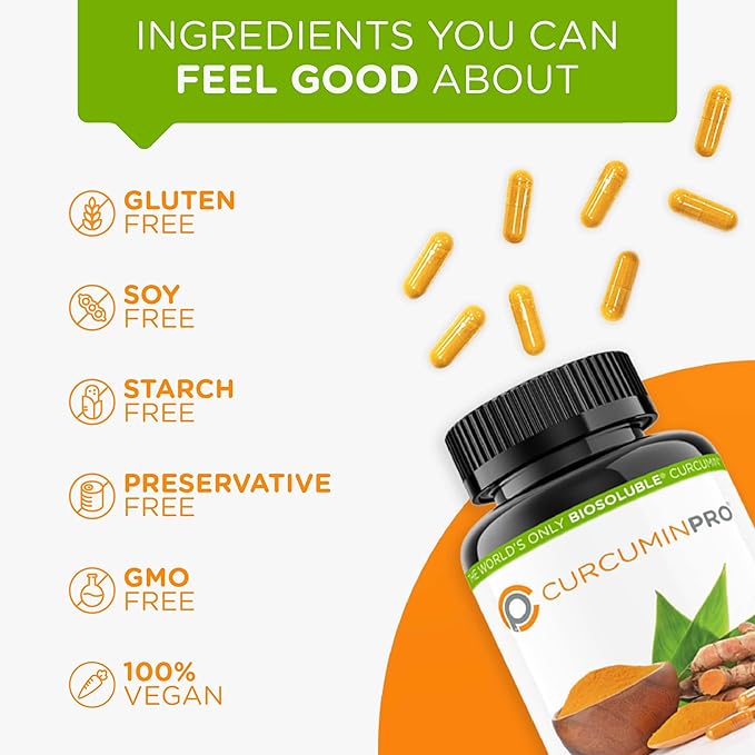 curcuminpro Complete Vegan | BioSoluble Brown Rice Protein &amp Organic Turmeric Curcumin Supplement | Plant-Based Formula for Daily Wellness | 60 Count