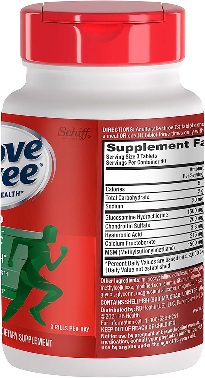 Move Free Advanced Glucosamine Chondroitin MSM Joint Support Supplement Supports Mobility Comfort Strength Flexibility &amp Bone - 120 Tablets (40 servings)*