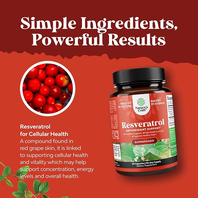 Bundle of Anti Aging Trans Resveratrol Supplement and Halal Zinc Supplement 50 mg - Natural Joint Support Supplement - Zinc Immune System Booster and Natural Zinc Supplement