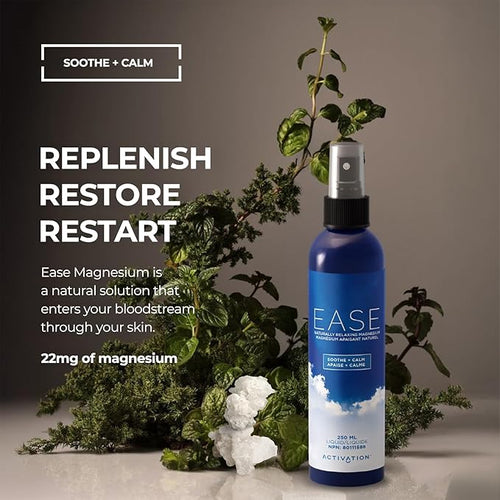 Activation Ease Magnesium Spray | 250 ml | Dead Sea Magnesium Chloride | Fast-Absorbing Topical Spray for Natural Balance and Relaxation