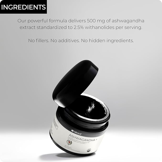 Blisque - Extremely Bitter Organic Ashwagandha Paste | This is a Paste that Needs to be Scooped with a Spoon. These are NOT Capsules. | Very Bitter | 60 Grams | Contains Glycerin
