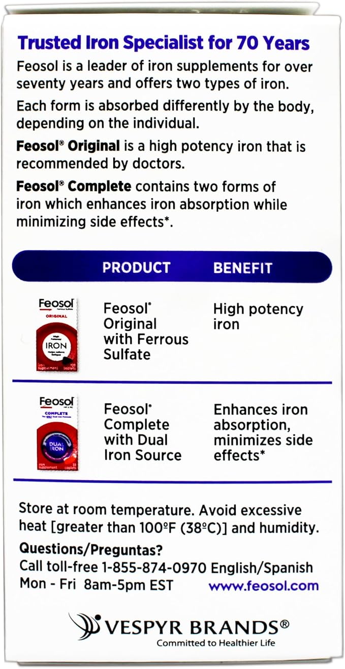 Feosol Bifera Iron Caplets Complete 30 ea (Pack of 5)