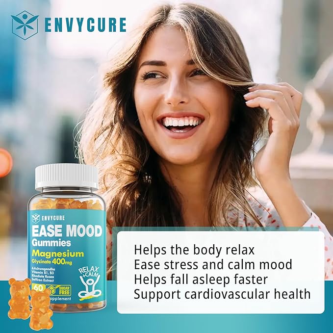 Sugar Free Magnesium Glycinate Gummies 400mg with Ashwagandha + Womens Multivitamin Gummies w Omega-3 Calcium Enzymes &amp Probiotic