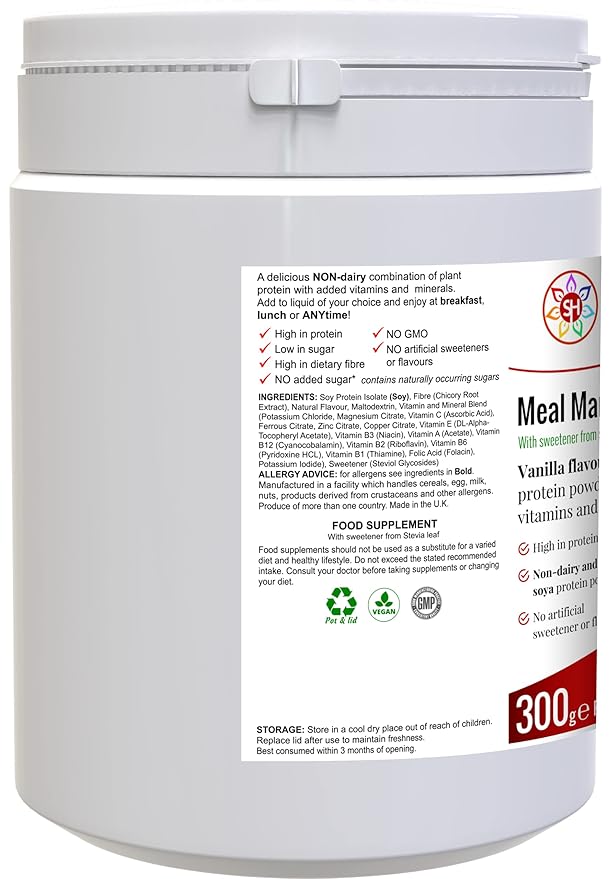 Meal Mantra Vanilla Vegan Isolate Protein Workout Powder Drink for Gym &amp Training. Build Muscle &amp Get Toned | Spiritually Aligned Supplements. Shakra Health