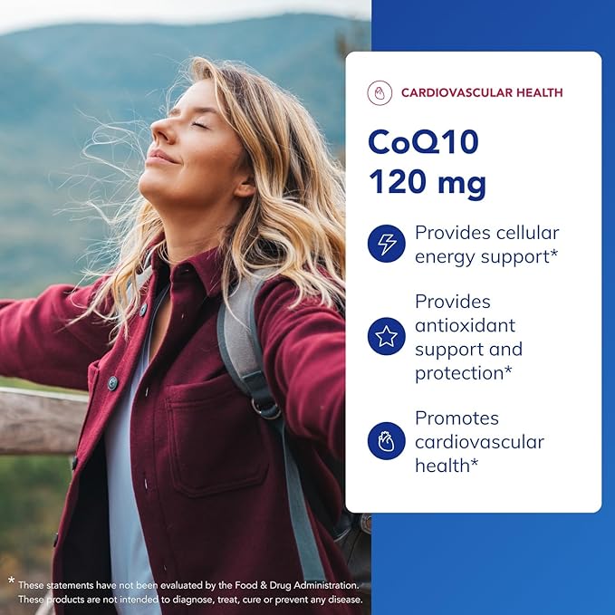 Pure Encapsulations CoQ10 120 mg - Coenzyme Q10 Supplement for Heart Health Energy Antioxidants Brain &amp Memory Health - Cellular Health Cognition &amp Cardiovascular Support* - 30 Capsules