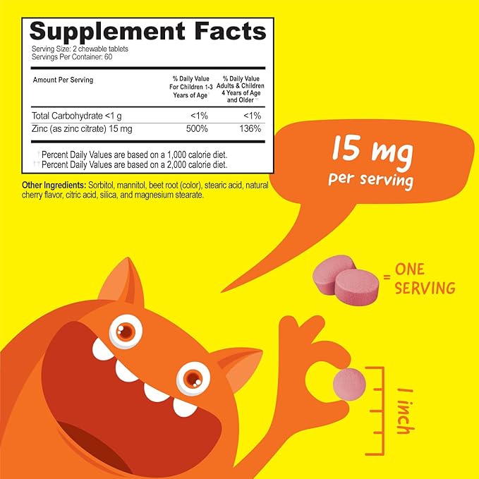 Kids Vitamin D3 1000 IU Chewables + Zinc 15mg Chewables Bundle