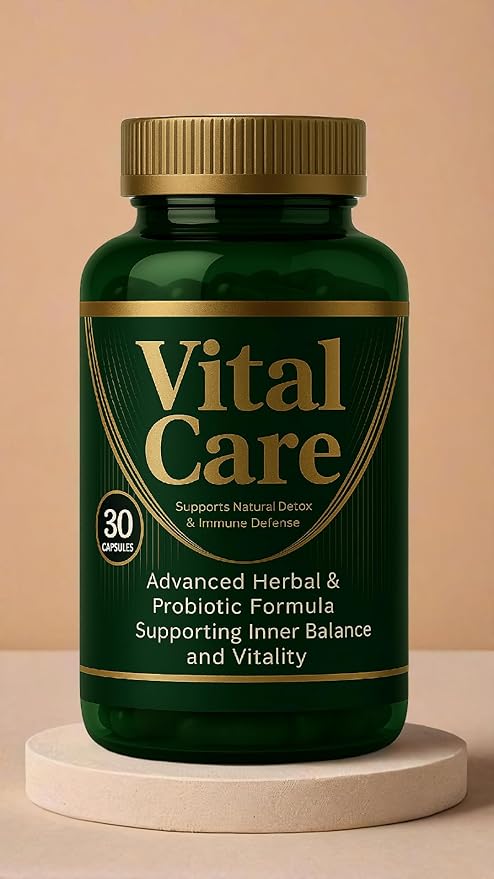 Vital-Care – Advanced Herbal &amp Probiotic Supplement | Supports Natural Detox Candida Albicans Cleanse Immune Defense &amp Inner Balance | 30 Capsules for Daily Wellness Energy &amp Body Purif
