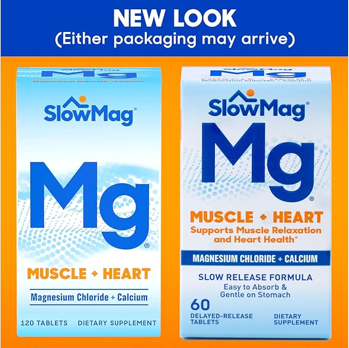 Slow Mag Magnesium Chloride and Calcium 60 Tablets each (Value Pack of 3)