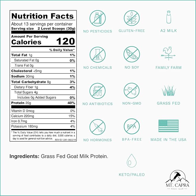 Mt. Capra Clean Whey Protein (Unsweetened) and Clean Whole Protein