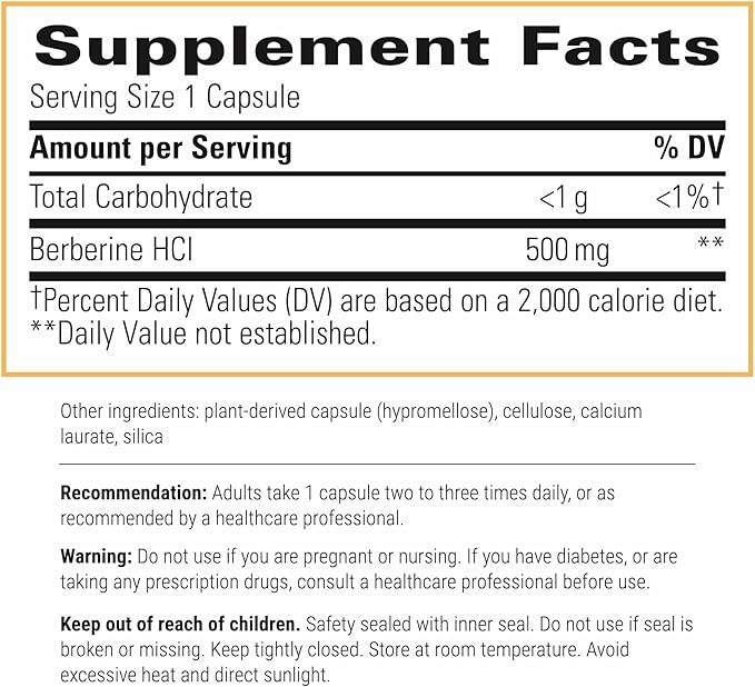 Integrative Therapeutics Berberine - Supports Metabolic Health &amp Cellular Energy Metabolism - Practitioner-Trusted Quality - Dairy-Free &amp Gluten-Free - 120 Capsules (120 Servings)