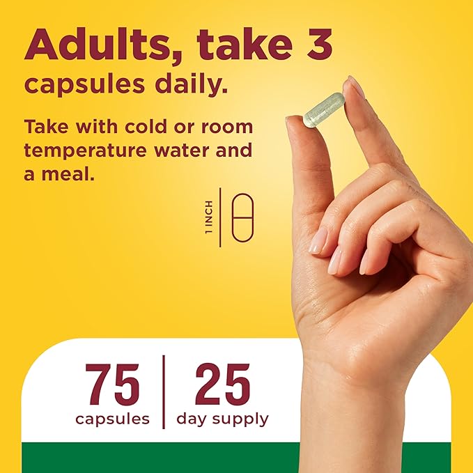 Nature Made Super Greens with Probiotic Capsules Made with 1/2 Cup Veggies Per Serving + Probiotics for Digestive Health 75 Capsules 25 Day Supply