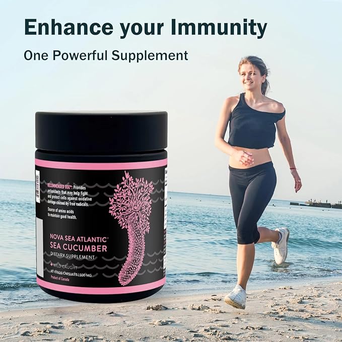 Wild Sea Cucumber Supplement Capsules Antioxidant Healthy Energy Supplement with Fucosylated Chondroitin Sulfate Collagen Glycosides Vitamins Minerals(Pack of 6)