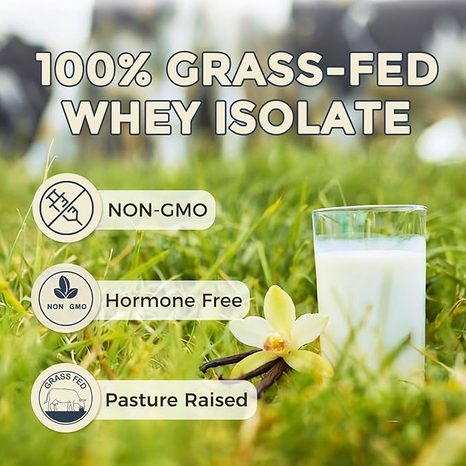 NATURE TARGET Whey Protein Powder - 100% Whey Isolate Protein Powder Vanilla 26G Protein 0 Sugar for Women &amp Men 1.1LB