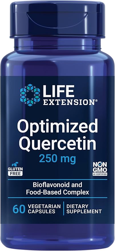Life Extension Optimized Quercetin 250mg with Vitamin C &amp Camu-Camu - 60 Capsules and Zinc Caps 50mg - 90 Vegetarian Capsules