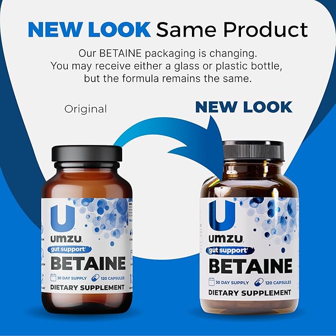 UMZU Betaine HCl Digestive Support Supplement (60 Day Supply) – with Betaine Hydrochloride Formula – Betaine HCl for Digestive Health &amp Gut Comfort Daily Digestive Wellness Support System Formula