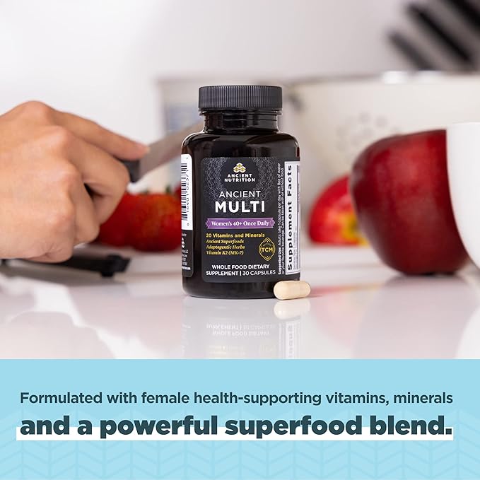 Ancient Nutrition Women's Multivitamin 40+ Once Daily 30 Count + Multi Collagen Protein Powder Unflavored 40 Servings