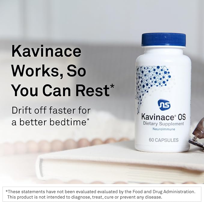 NeuroScience Kavinace OS + Calm CP Cortisol &amp Adrenal Support with Melatonin L-Theanine + Botanicals (2 Products)