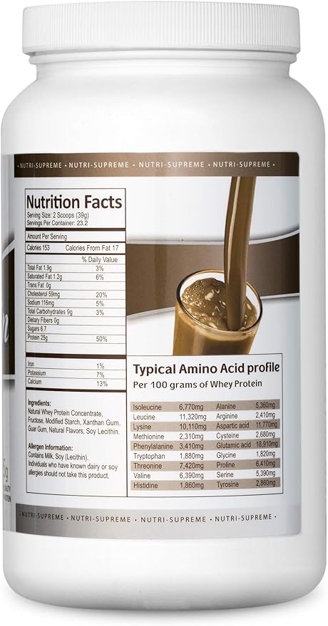 NUTRI-Supreme Whey Protein Powder Coffee Flavor Dairy Cholov Yisroel 2 Pound