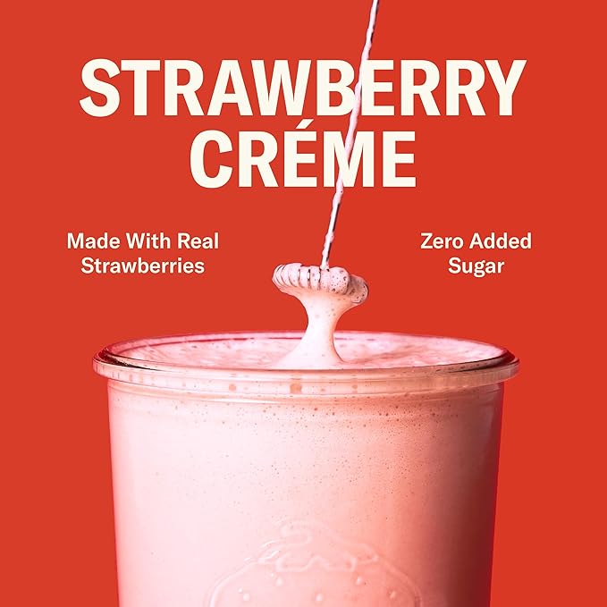 Ballerina Farm Grass Fed Whey Protein Powder Vanilla Bean + Strawberry Crème 24g Protein with Collagen Peptides Bovine Colostrum Hemp Hearts &amp Prebiotic Fiber No Added Sugar 40 Servings Tota