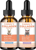 Collagen for Cats &amp Dogs - Liquid Grass Fed Collagen for Cat &amp Dogs - Hip &amp Joint Skin &amp Coat Digestive Function - with MSM Hyaluronic Acid Biotin - Roast Chicken Flavor