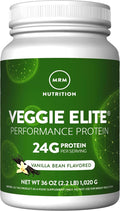 MRM Veggie Elite Performance Protein - Vanilla Bean Plant-Based Powder 24g Protein per Serving with BCAAs &amp Digestive Enzymes Clinically Tested - Vegan Gluten-Free - 30 Servings