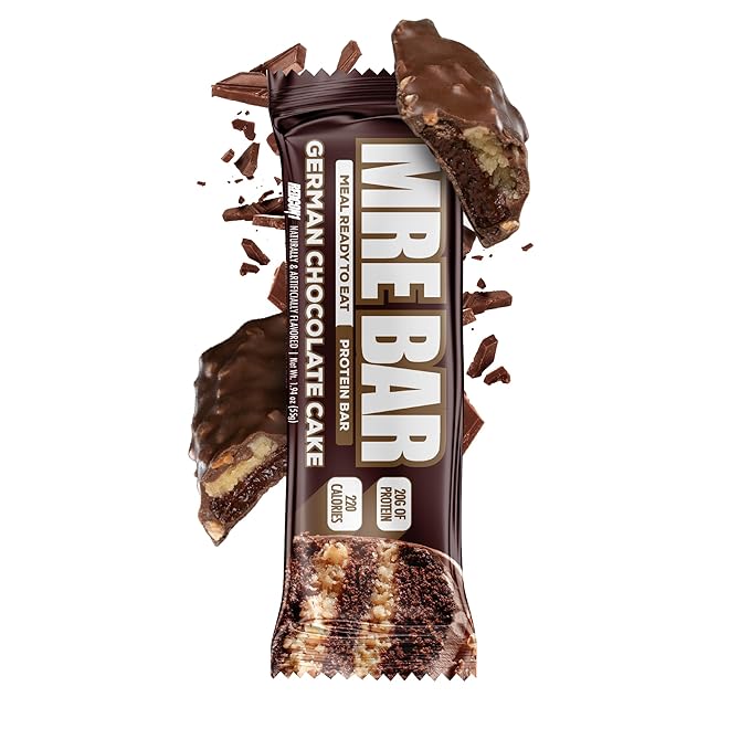 REDCON1 MRE Protein Bars German Chocolate Cake - 1 Count 20g High Protein Snack - Nutrition Bar with 1g Total Sugars - On-The-Go Breakfast or Post-Workout Snack (1 Serving)
