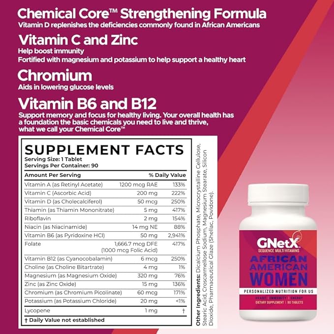 Sequence Multivitamins for African American Women - Powerful Formula with Vitamin C Zinc and Vitamin D for Immune Support and Heart Health