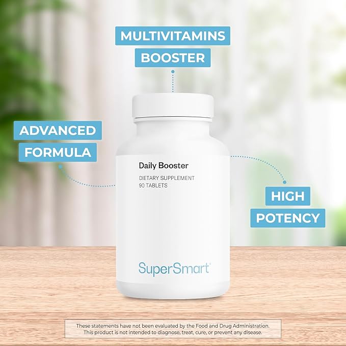 Supersmart Daily Booster (Advanced Formula) - with PQQ OPCs Quercetin Acetyl L-Carnitine R-Lipoic Acid - Boost for Multivitamin Supplement | Non-GMO &amp Gluten Free - 90 Tablets