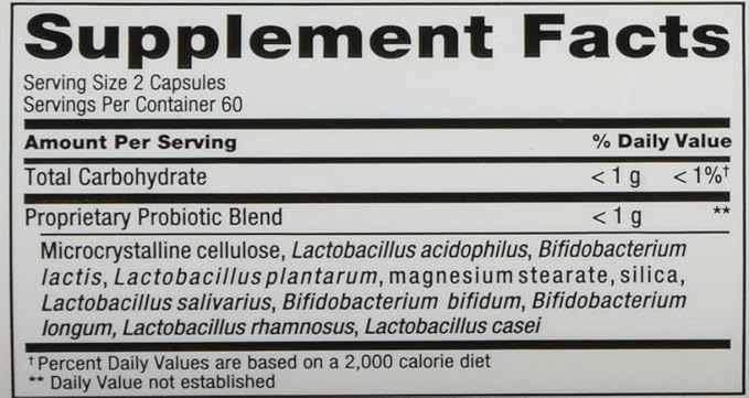 Now PB 8 Pro-Biotic Acidophilus Capsules Vegetarian 120-Count Bottles 60 Servings