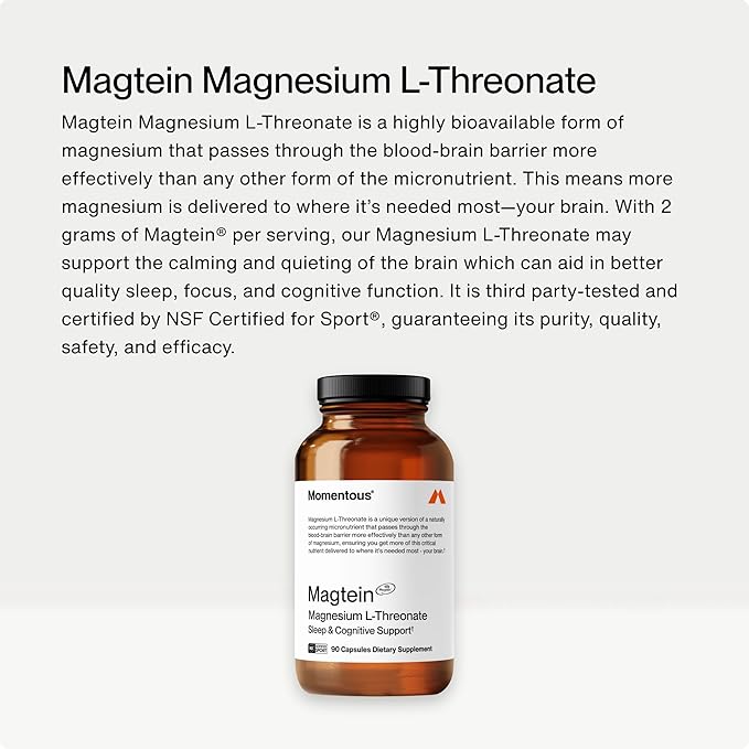 Momentous Omega-3 Fish Oil 1600mg &amp Magtein Magnesium L-Threonate 145mg - Daily Omega-3 Supplement for EPA &amp DHA &amp Magnesium Threonate Supplement for Cognitive Function Rest &amp Joint