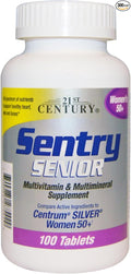 21st Century Sentry Senior Multivitamin &amp Multimineral Supplement Women's 50+ Tablets - 100 Tablets Pack of 3