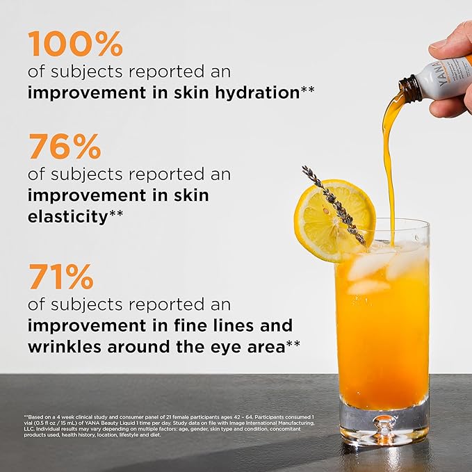 IMAGE Skincare YANA Liquid Collagen Shots 2500 mg Hydrolyzed Bovine Collagen Peptide Supplement with Biotin Natural Citrus Flavor 28 Daily Shots