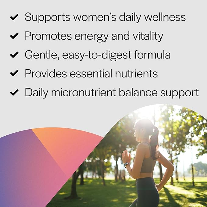 PureFormulas Women's Multivitamin for Women's Daily Wellness Energy and Vitality with Evening Primrose Cranberry Green Tea Horsetail Silica and CoQ10-30 Servings