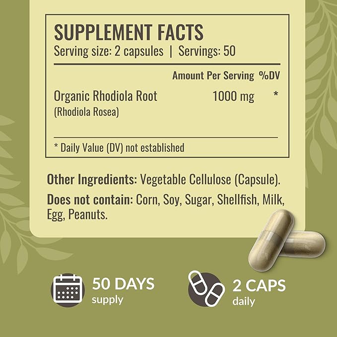 HERBAMAMA Rhodiola Rosea and Ashwagandha Kit - Bundle of 1000 mg Rhodiola Rosea Capsules &amp1500 mg Ashwagandha Root Capsules - Vegan Non-GMO Gelatin-Free - 2 Pack