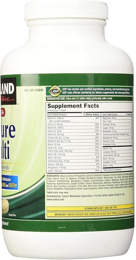 Kirkland Signature Adult 50+ Multi Vitamins &amp Minerals 400 Tablets (2 Pack)