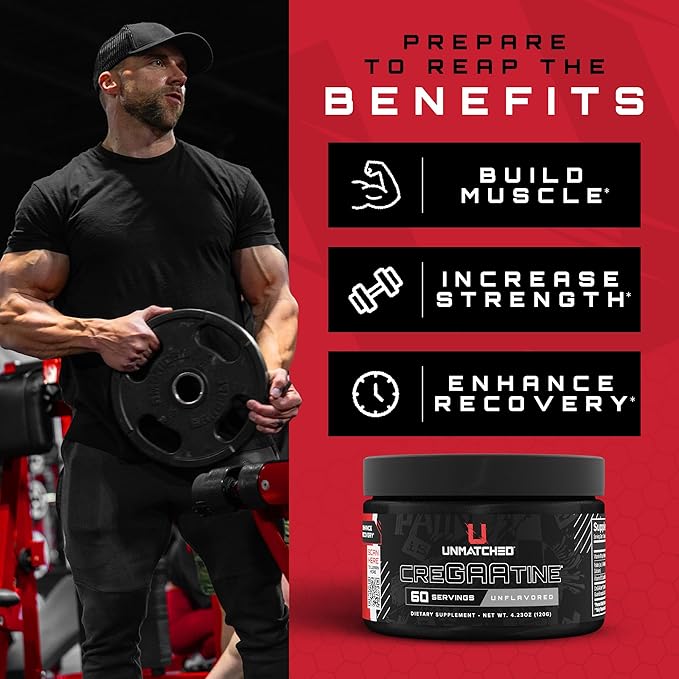 Unmatched CreGAAtine Optimized Creatine | Creatine Monohydrate + GAA (Guanidinoacetic Acid) | Muscle Build Strength Recovery | 60 Servings (Unflavored)