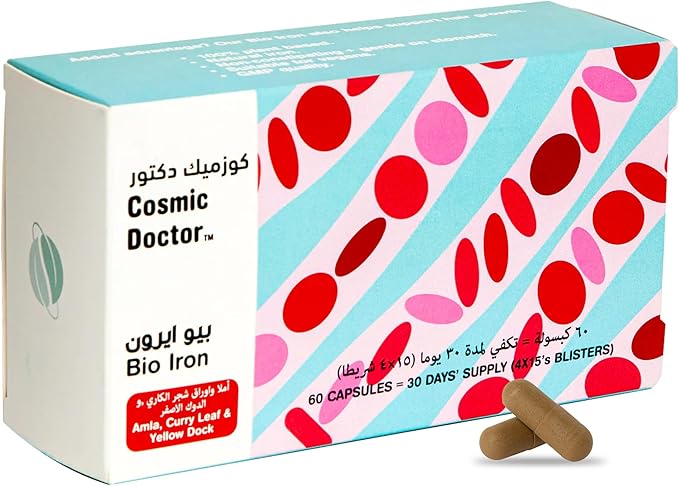 Bio Iron Capsules - Supplement for Energy Immune Support &amp Healthy Red Blood Cell Production – Gentle on Stomach – 60 Capsules