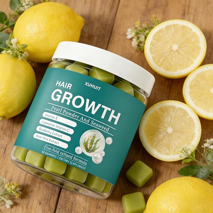 Hair Gummies with Sea Moss Vitamin C &amp E Aloe Vera | Supports Scalp Health &amp Hair Resilience | Supports Vibrant Hair Skin &amp Nails | Vegan-Friendly 60 Count (1)